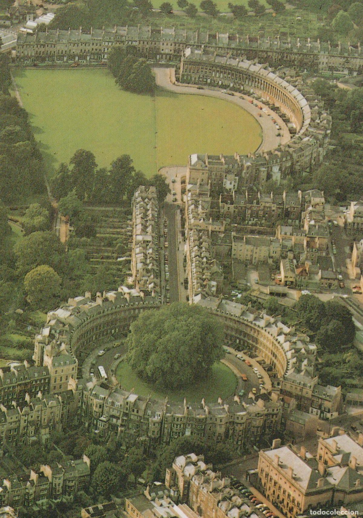 Cartoline: United Kingdom Somerset Aerial View Of Bath Showing The Royal Crescent *YBB591