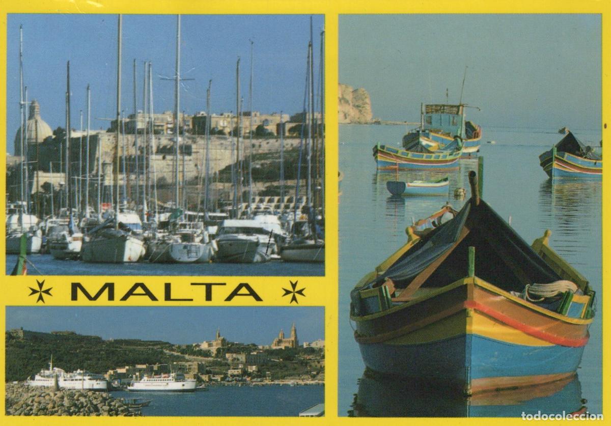 Postkarten: Malta Valletta Harbors Traditional Fishing Boats Yachts And Coastal *YBB474