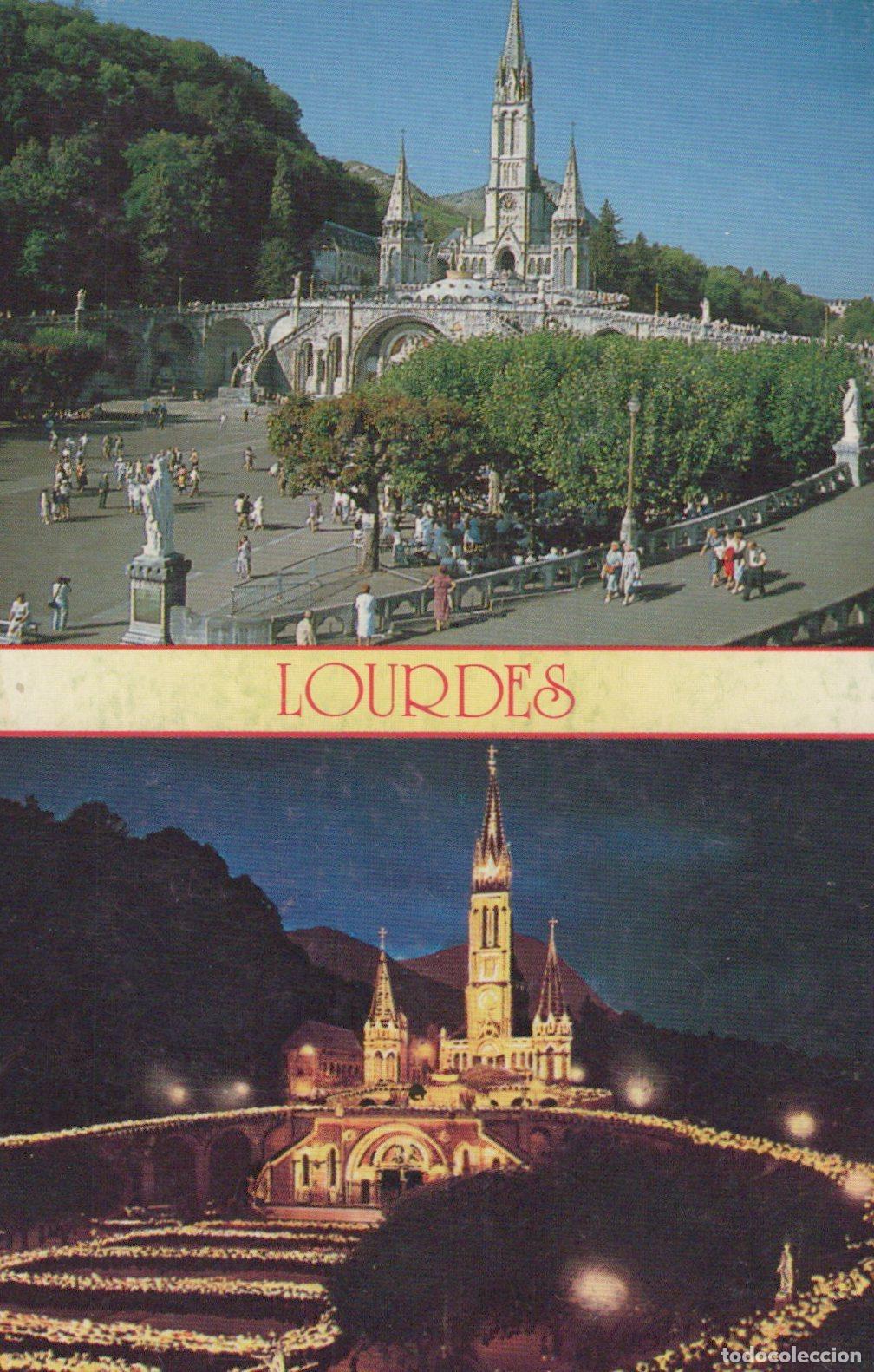 Cartes Postales: France Lourdes Basilica Day And Night View Religious Architecture *YBB632