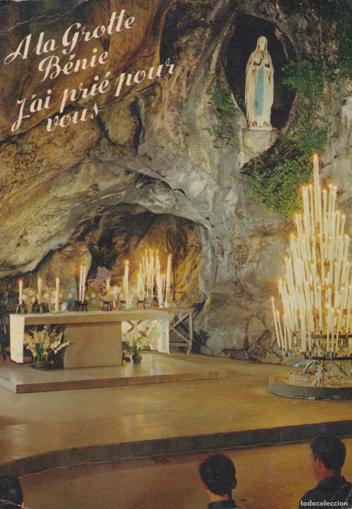 Cartes Postales: France Lourdes Grotto Of Massabielle With Virgin Mary Statue And Candles *YBB616