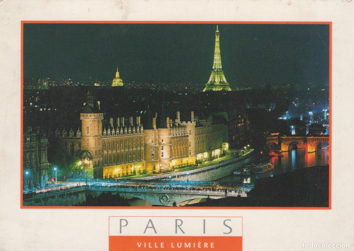 Postkarten: France Museums Paris Night View Conciergerie Eiffel Tower Seine River *YBB501
