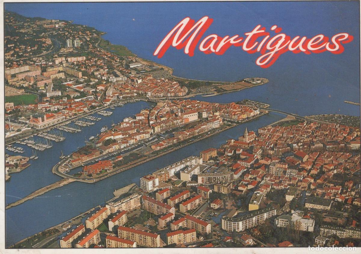 Postkarten: France Martigues Aerial View Cityscape With Canals And Harbor *YBB523