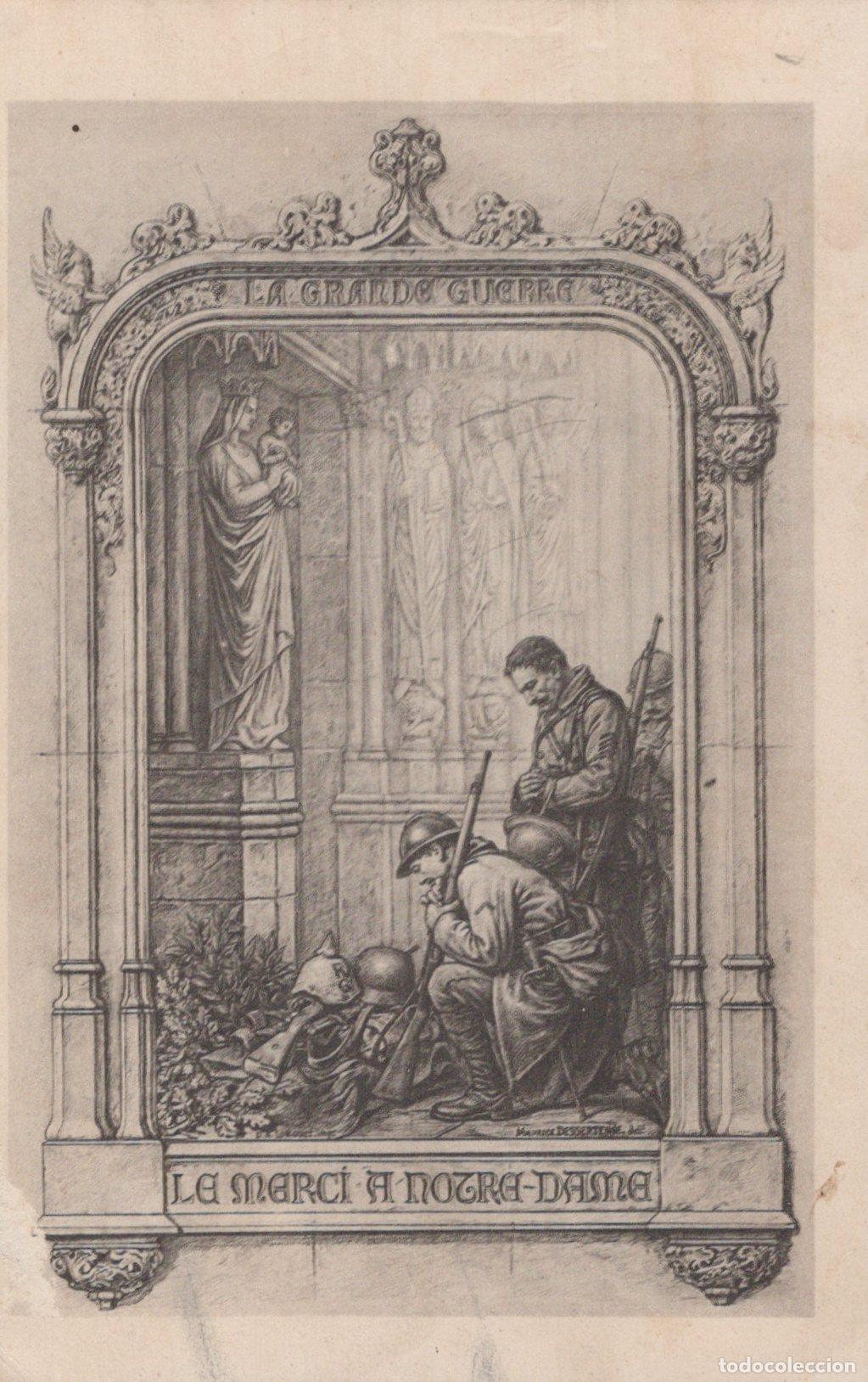 Postkarten: France Arc De Triomphe WWI French Soldiers Praying To Virgin Unposted *YBB681