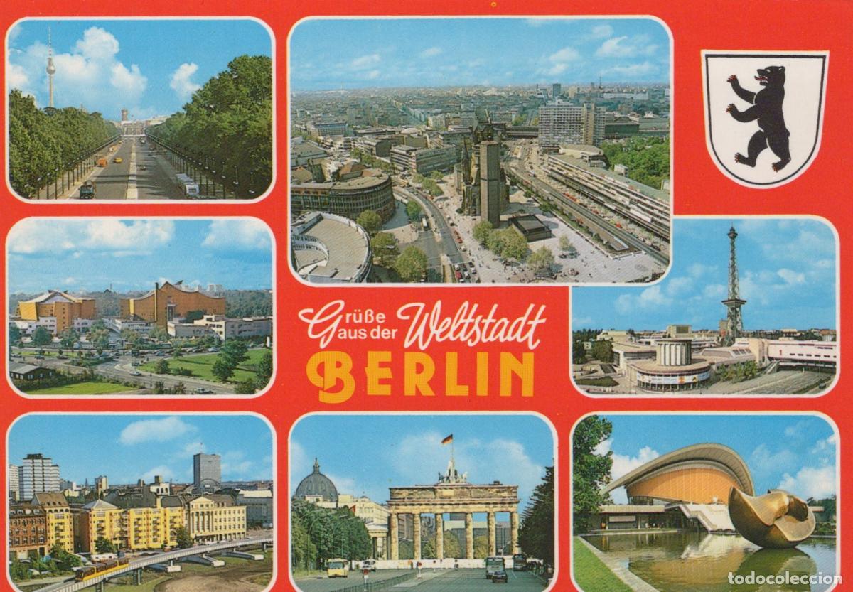 Postkarten: Germany Berlin Wall Multi View Cityscape Architecture Brandenburg Gate *YBB539