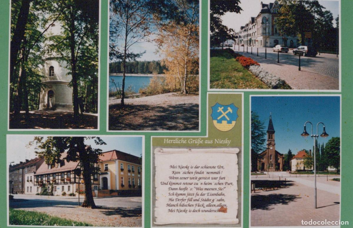 Postkarten: Germany Niesky Collage Of Town Views Lake And Church *YBB752