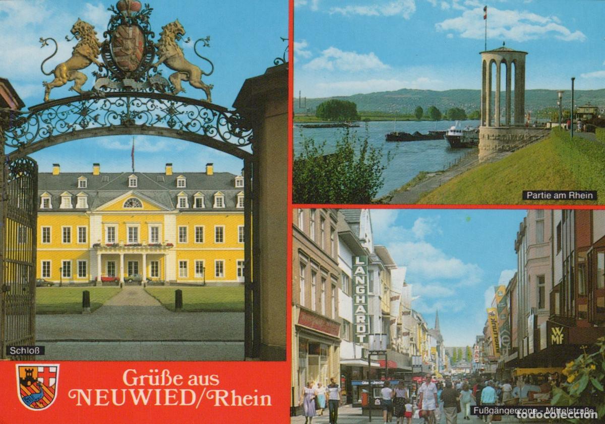 Postkarten: Germany Neuwied Castle Rhine River And Pedestrian Zone *YBB731