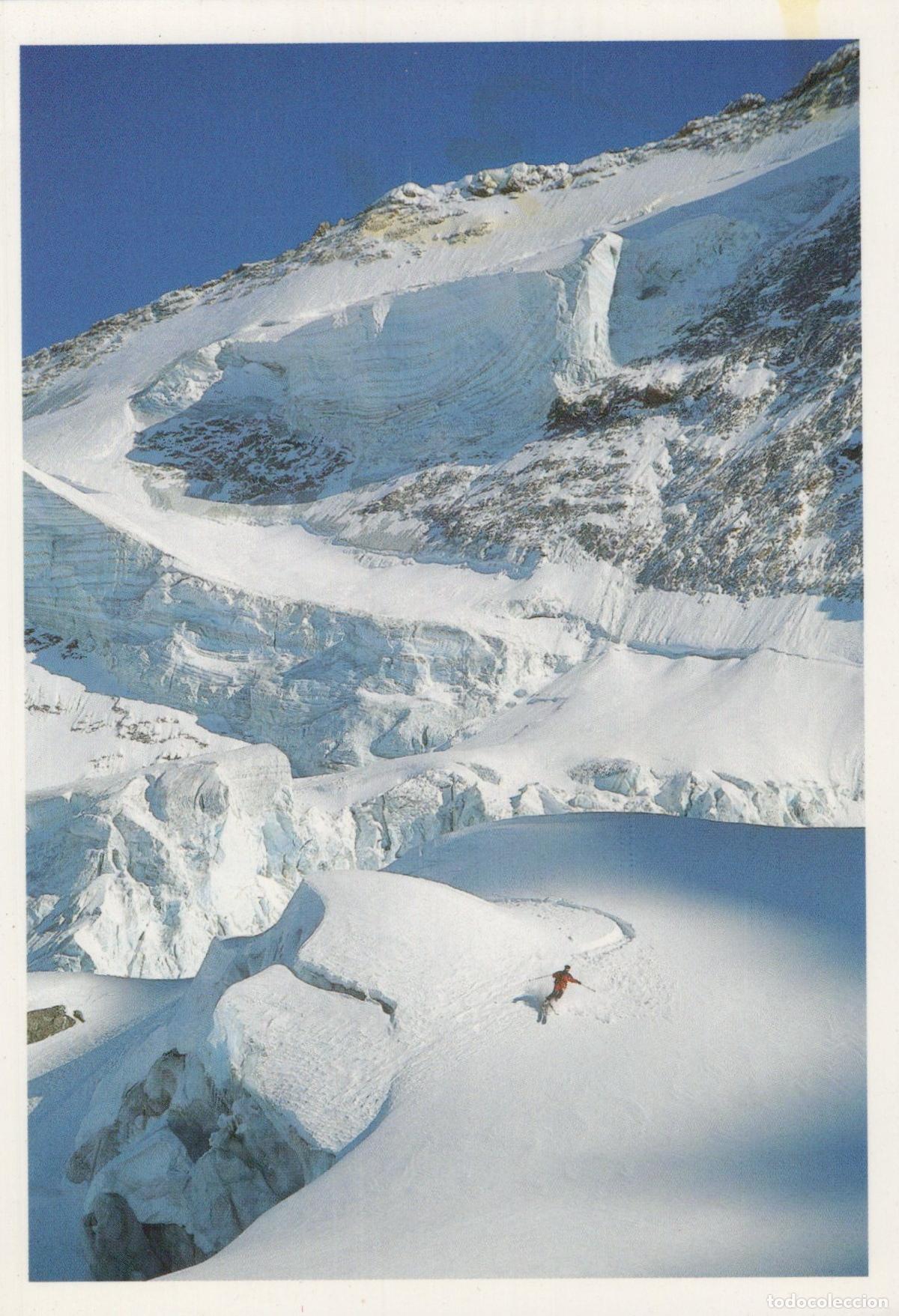 Postkarten: France Valloire Skiing In The Alps Mountain Landscape With Skier *YBB598