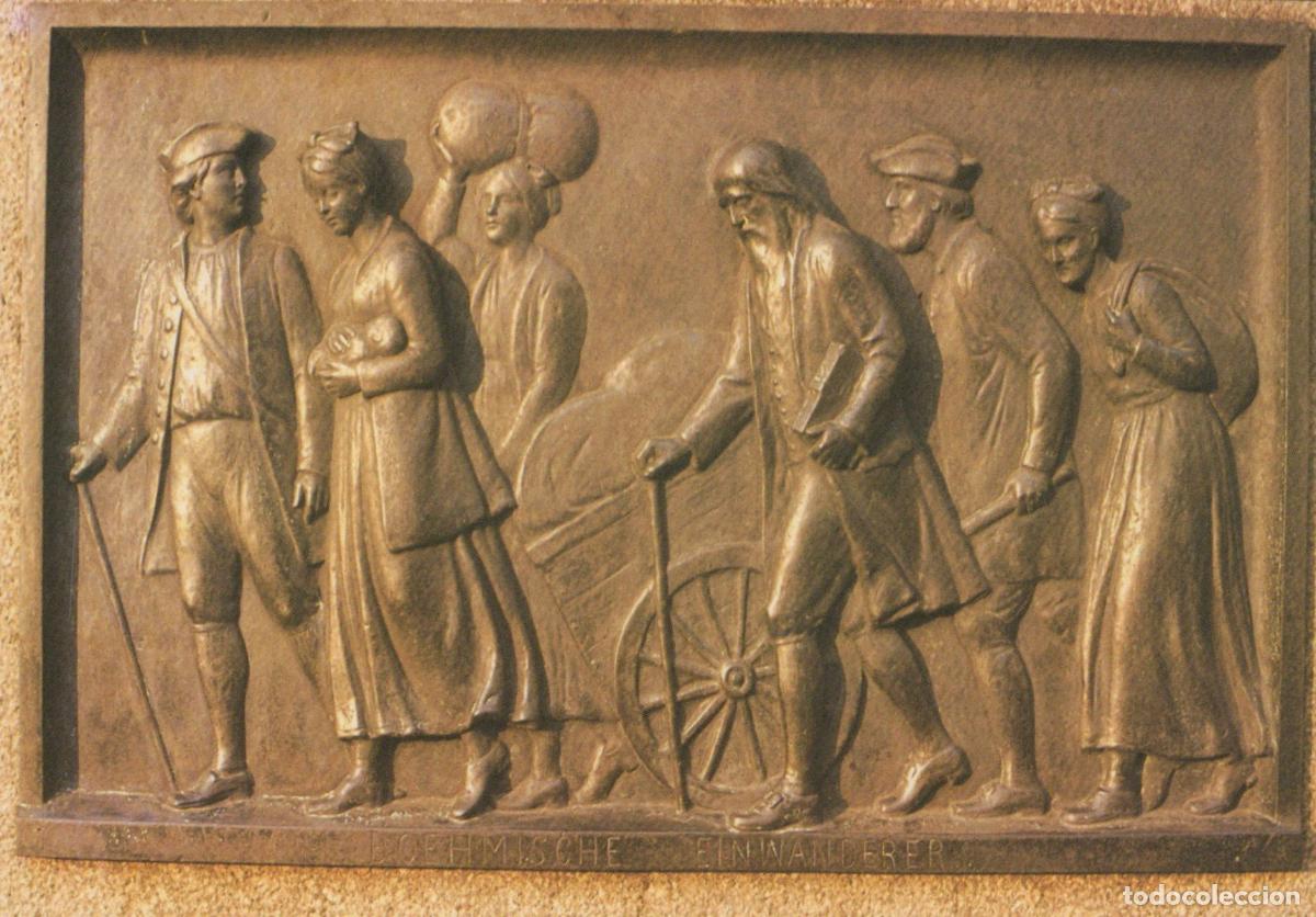 Postkarten: Germany Dresden Bohemian Village Monument Relief People Migrating With *YBB767