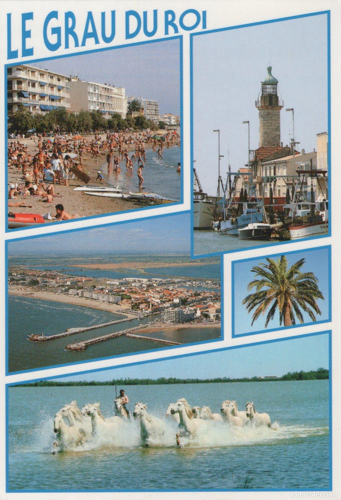 Postkarten: France Le Grau Du Roi Beach Lighthouse Aerial View Camargue Horses *YBB579