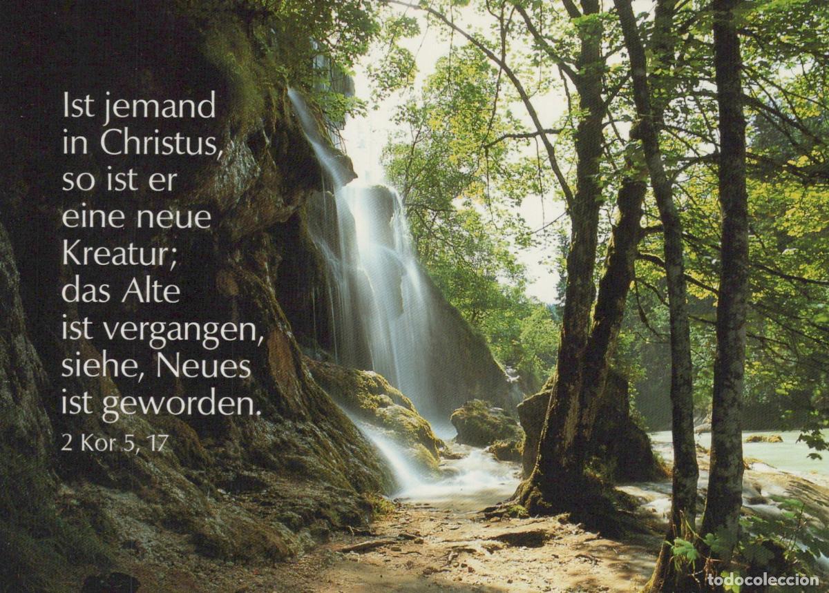 Postkarten: Germany Waterfall Landscape With Bible Verse Photo Art Groh W&ouml;rthsee *YBB770