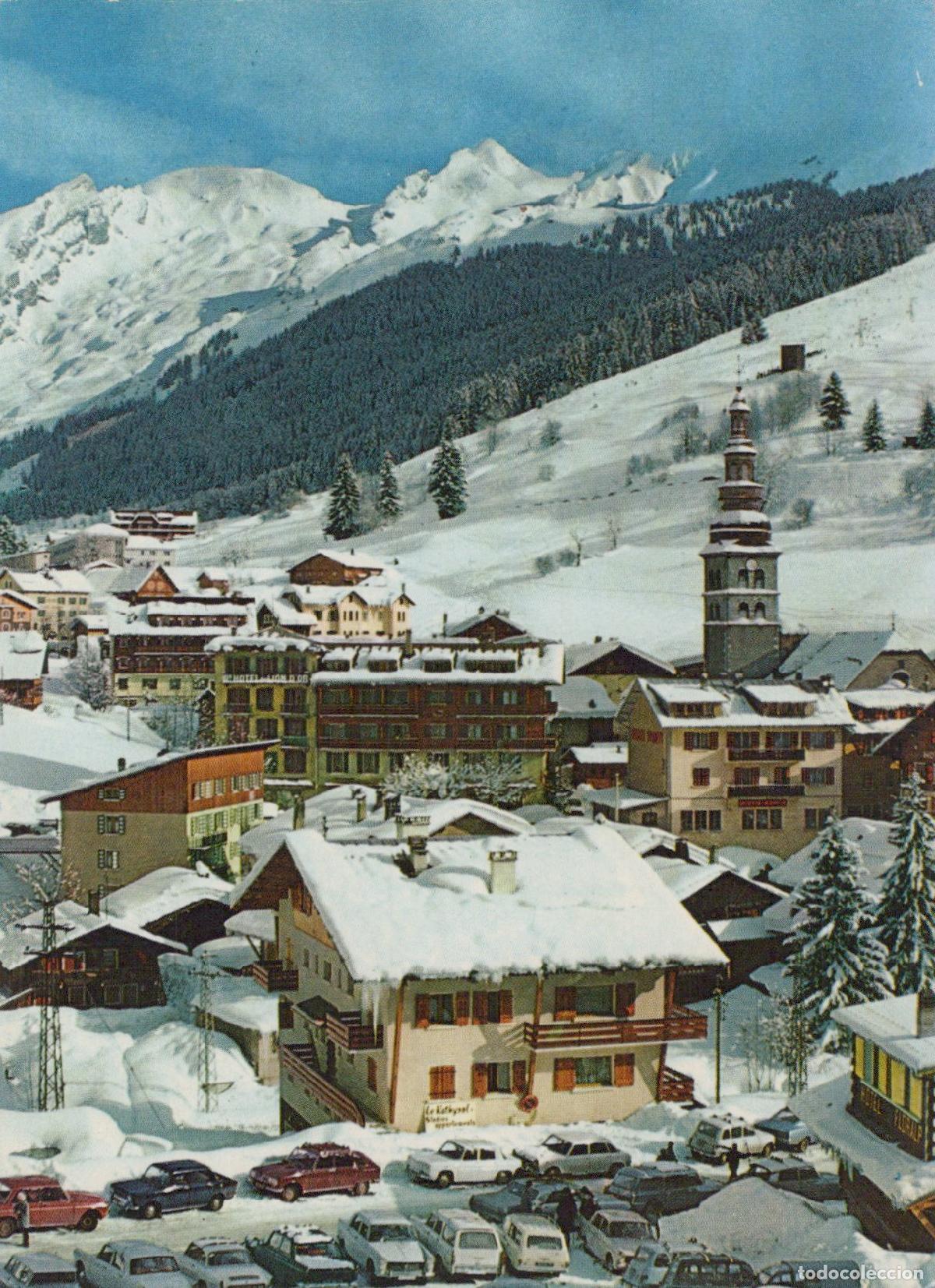 Postkarten: France Le Grand Bornand Snowy Village With Church Steeple And Mountains *YBB584