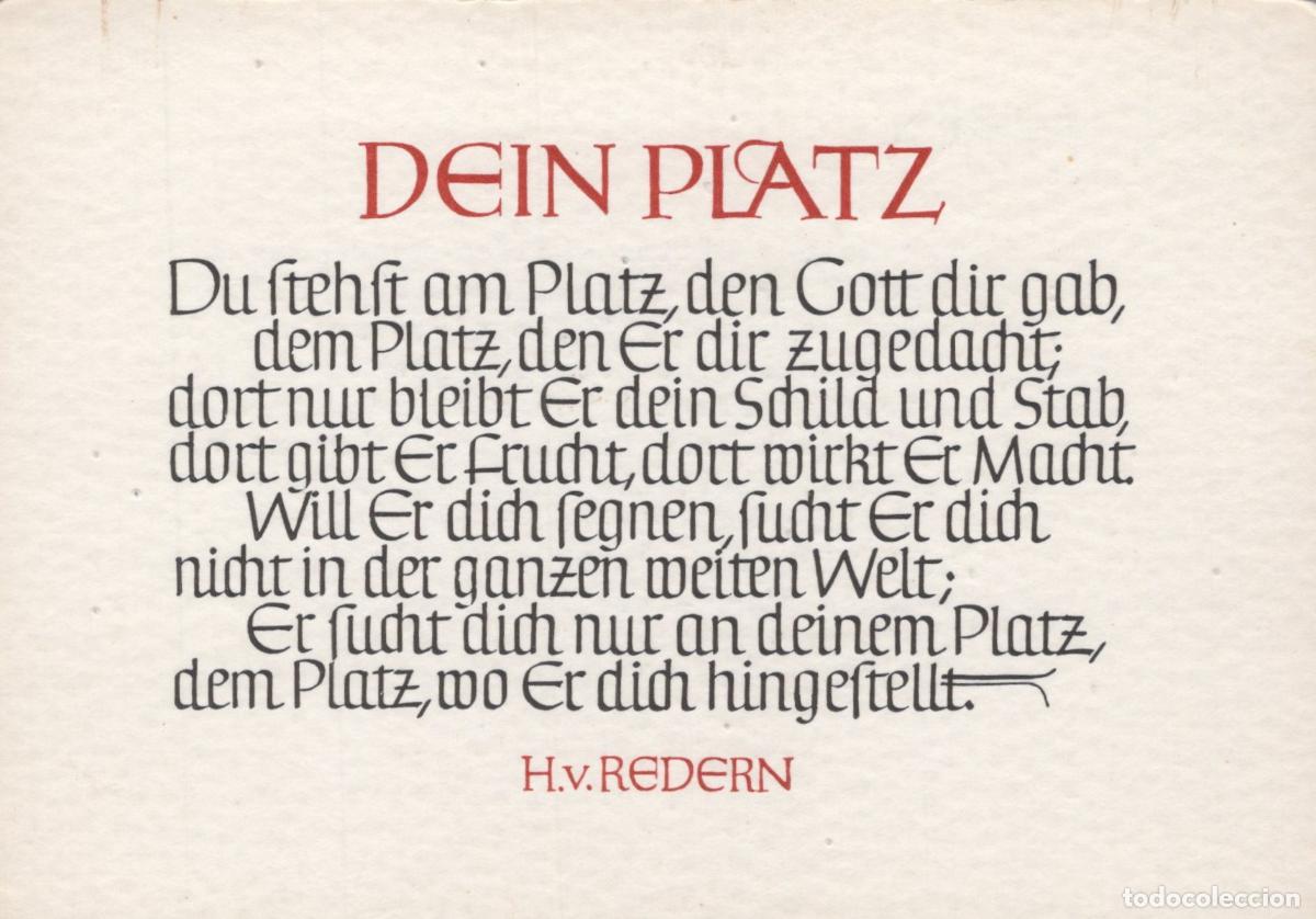 Postkarten: Germany Altenberg Religious Poem Your Place By H V Redern German *YBB782