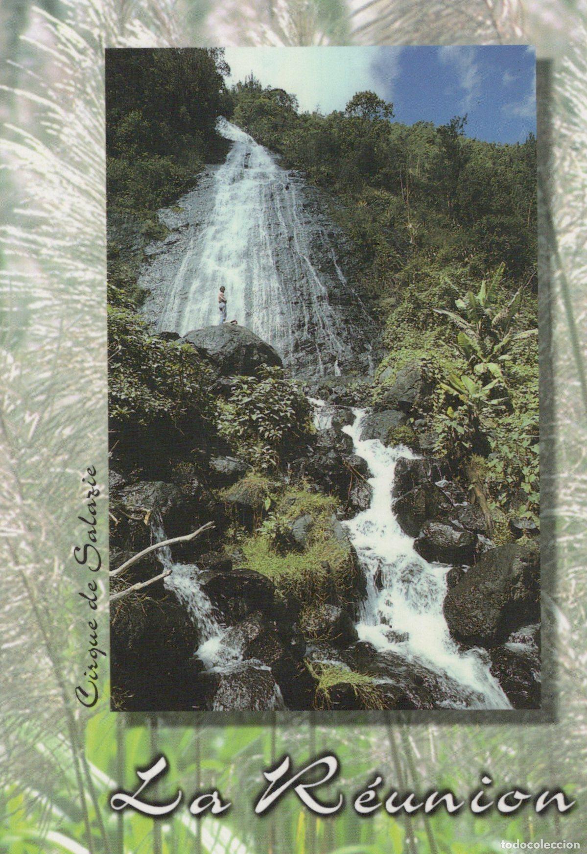 Postkarten: France Cirque De Salazie Bridal Veil Waterfall Landscape *YBB599