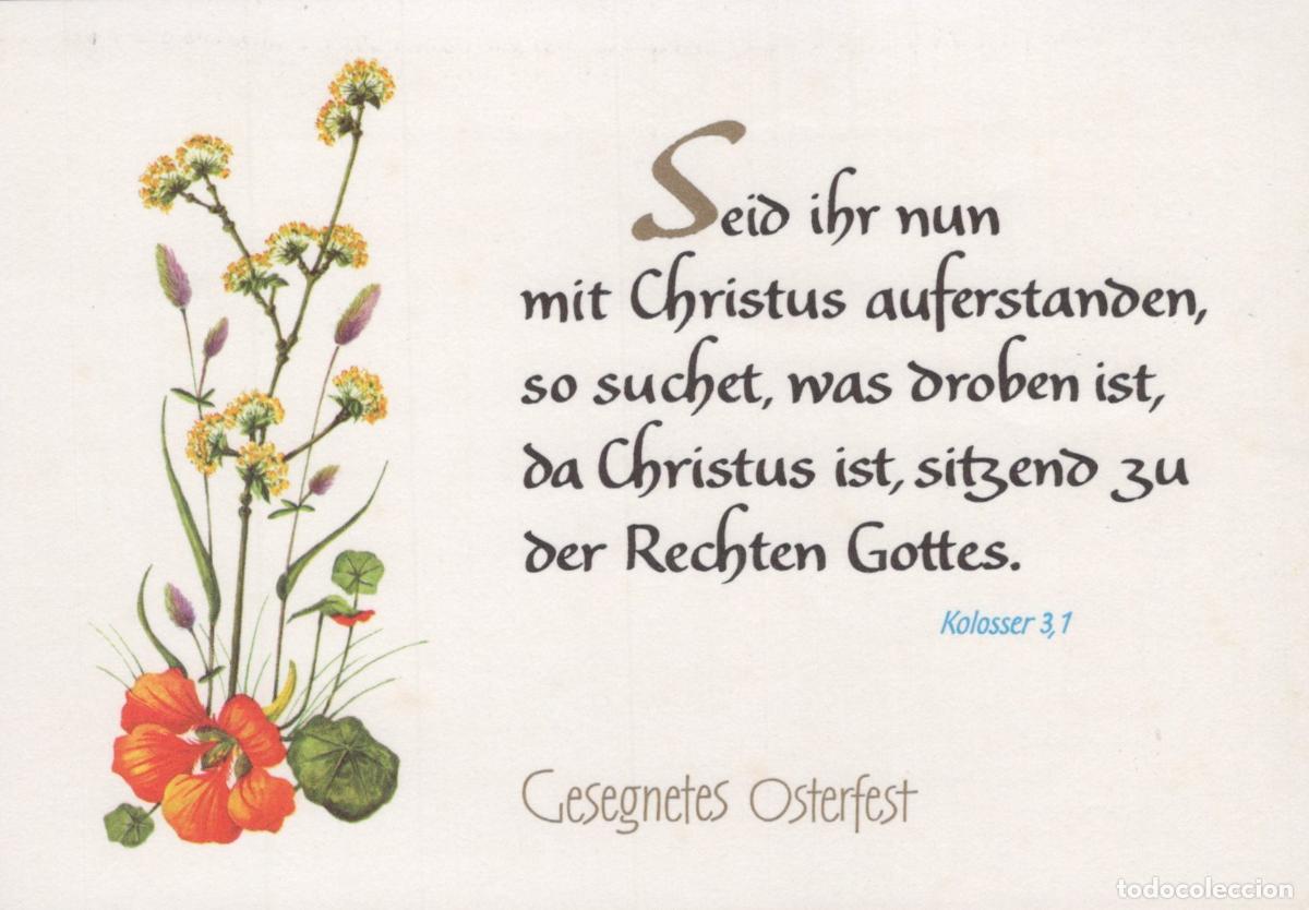 Postkarten: Germany Altenberg Easter Greeting Card With Flowers And A Bible Verse *YBB802