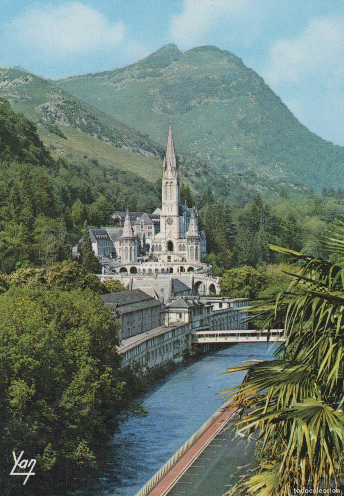 Postais: France Lourdes The Basilica And The Gave River Pyrenees Mountains *YBB604