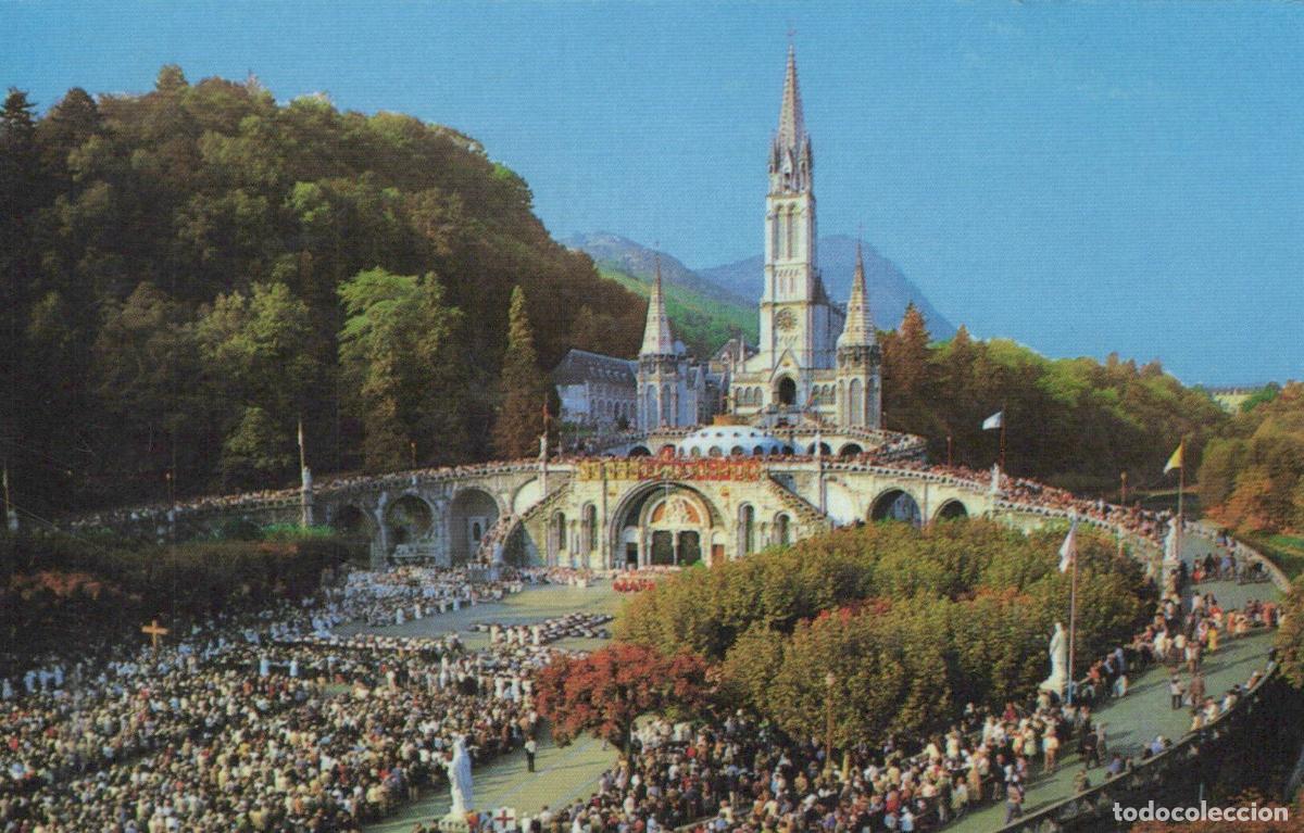 Postales: France Lourdes The Sick And The Cross Way Basilica And Crowds *YBB648