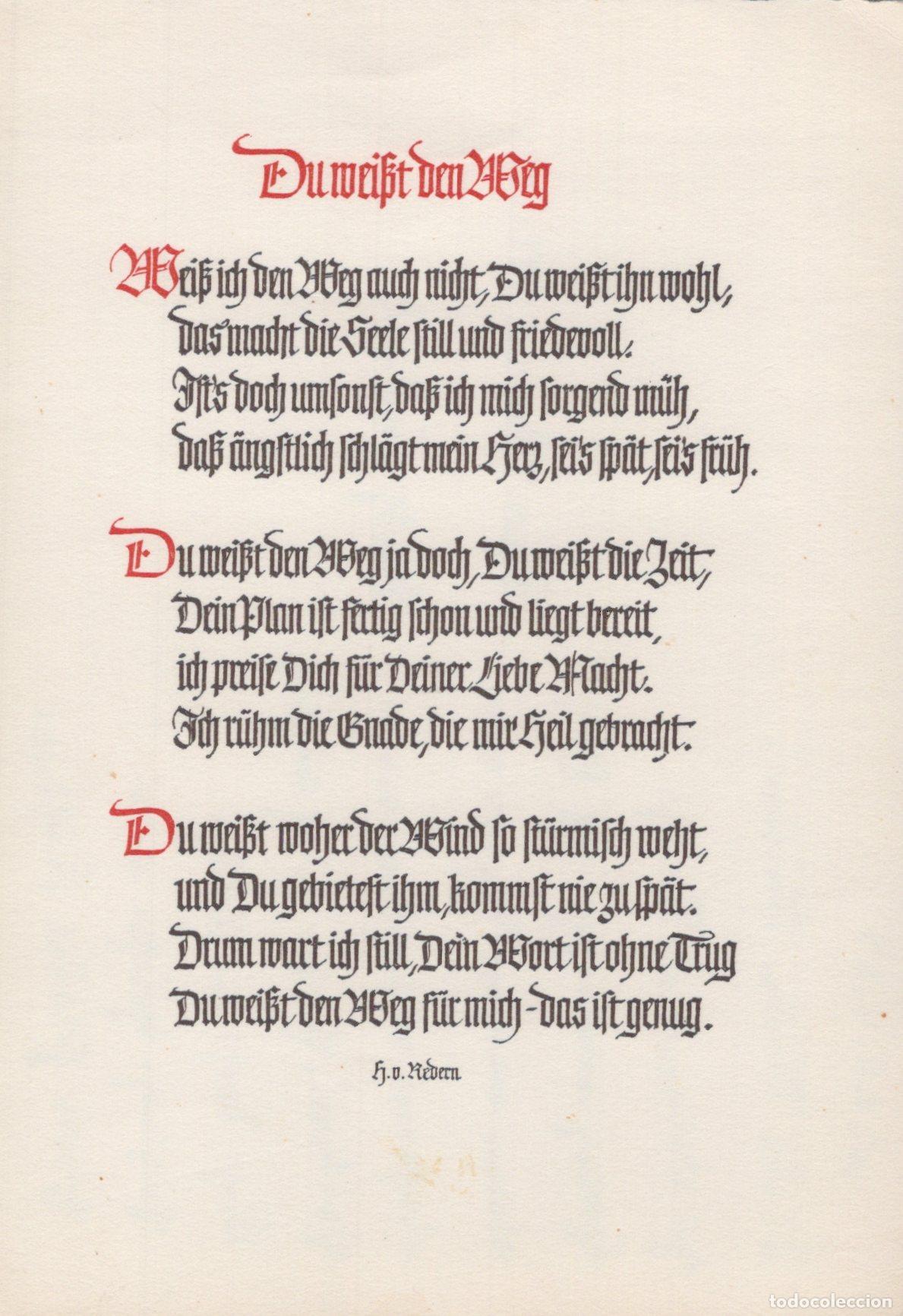 Postales: Germany Falkenberg Religious Poem You Know The Way By H V Nedeen German *YBB811