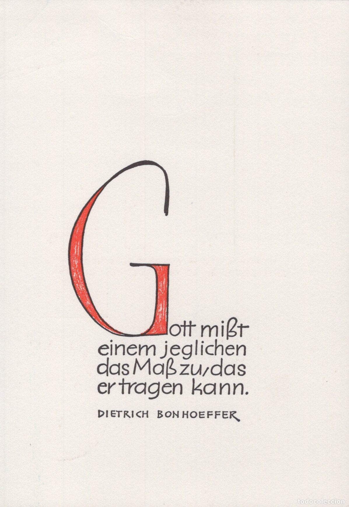 Postales: Germany Altona Religious Quote By Dietrich Bonhoeffer German Calligraphy *YBB845