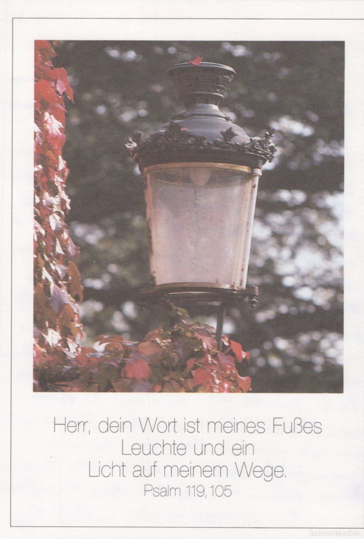 Postales: Germany Herrenberg Street Lamp With Red Ivy Religious Quote Psalm 119 *YBB826