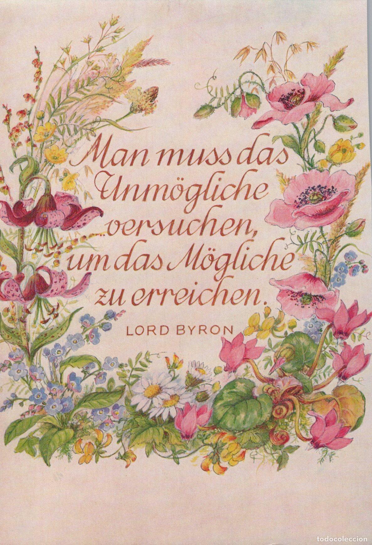 Postales: Germany Starnberg Floral Wreath Lord Byron Quote German Unposted *YBB850