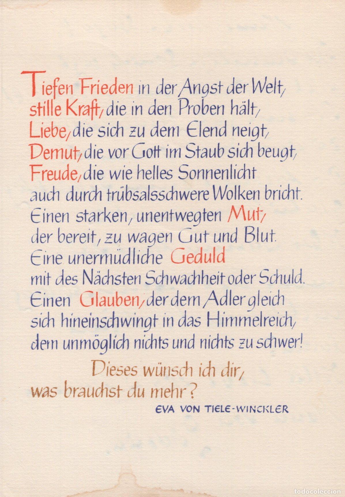Postales: Germany Plauen German Poem By Eva Von Tiele Winckler Religious *YBB831