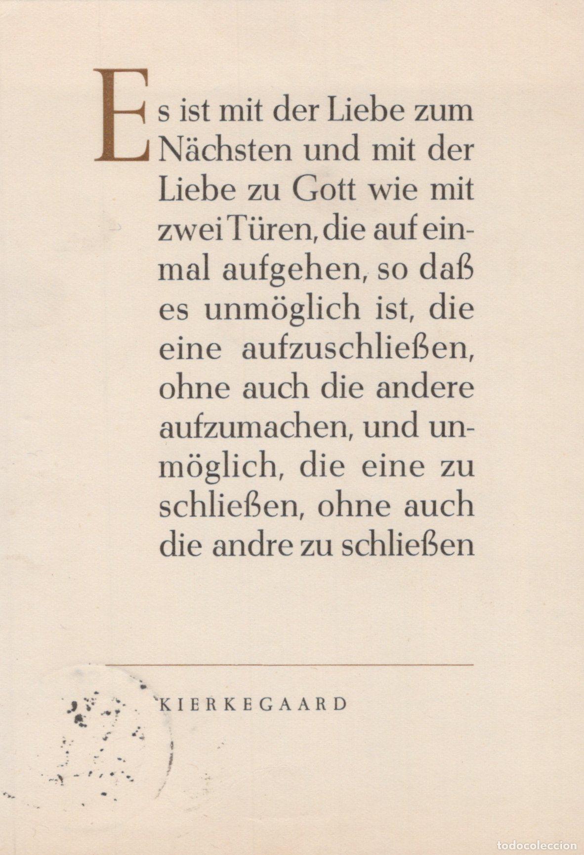 Postales: Germany Jena Kierkegaard Quote It Is With Love For The Neighbor And With *YBB855