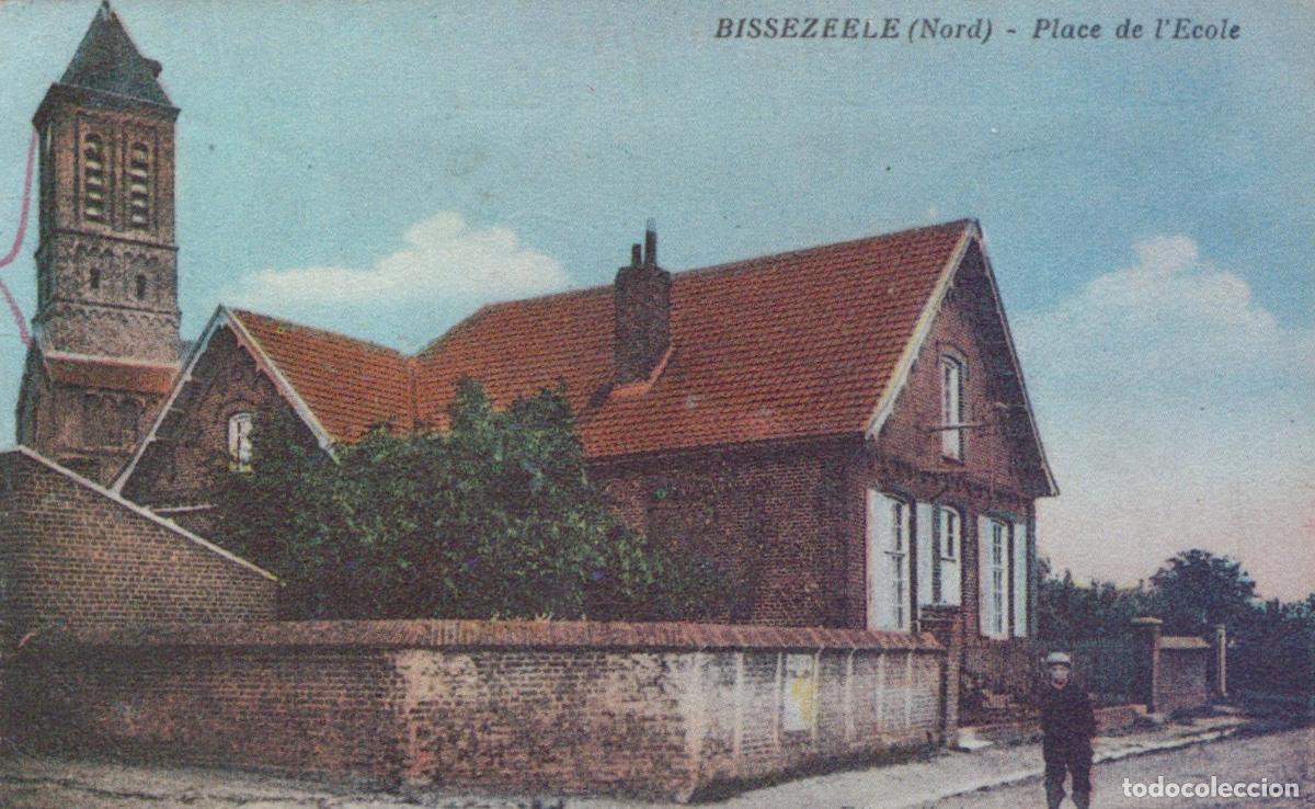 Postales: France Aniche Bissezeele Nord Place De L Ecole Church Tower And Unposted *YBB649