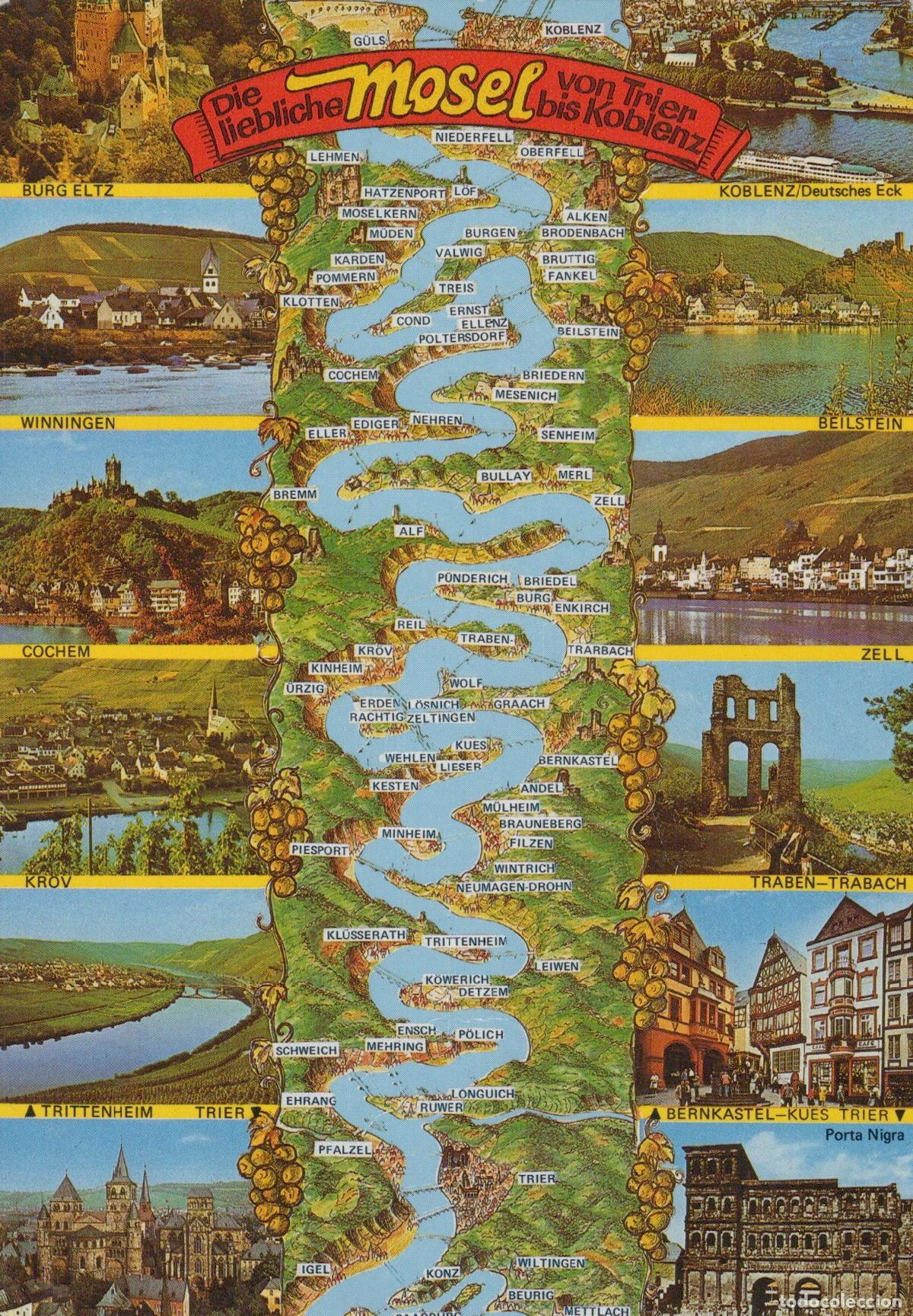 Postales: Germany Koblenz The Lovely Mosel River From Trier To Map And Unposted *YBB882