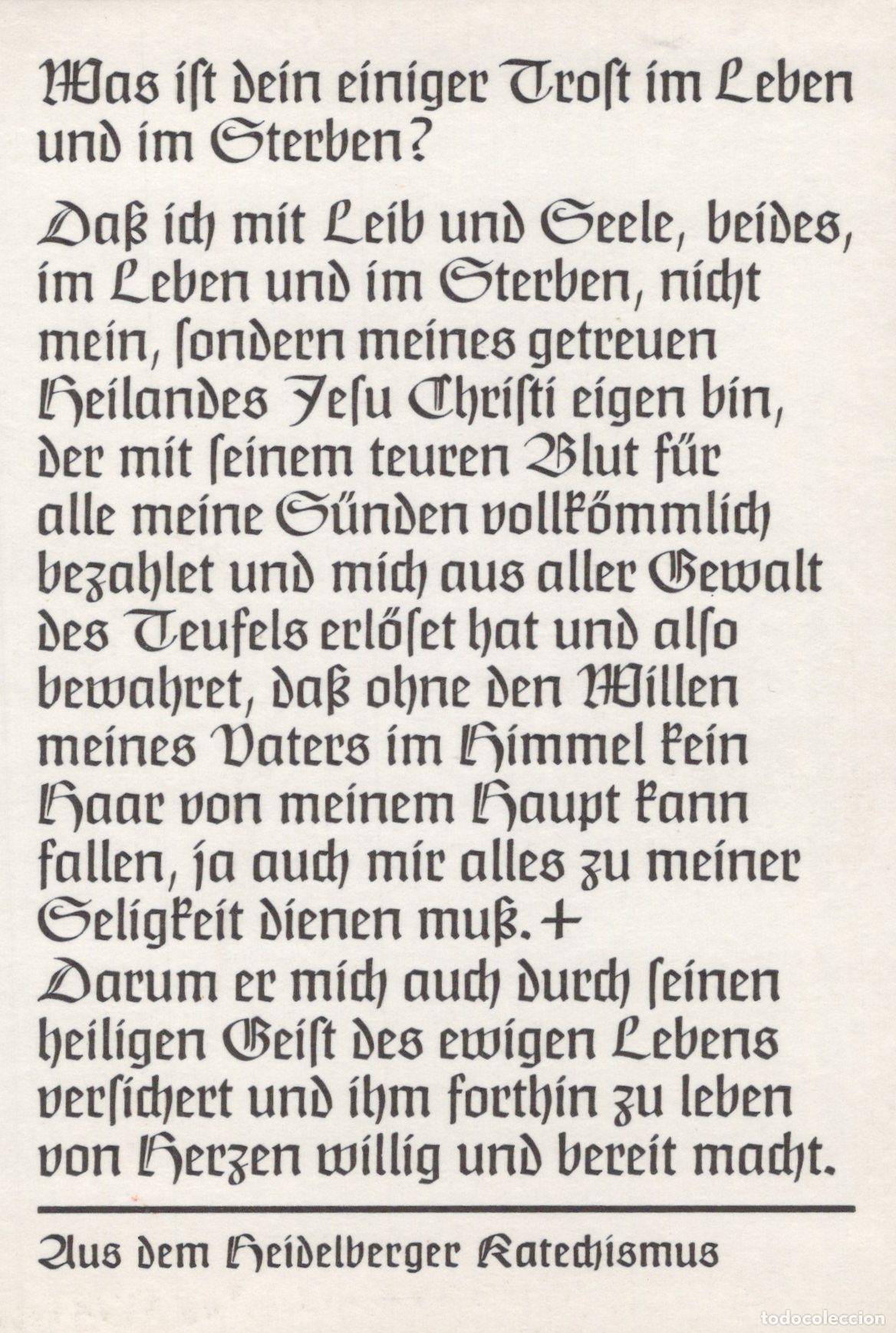 Postales: Germany Heidelberg Catechism Religious Text German Language *YBB856
