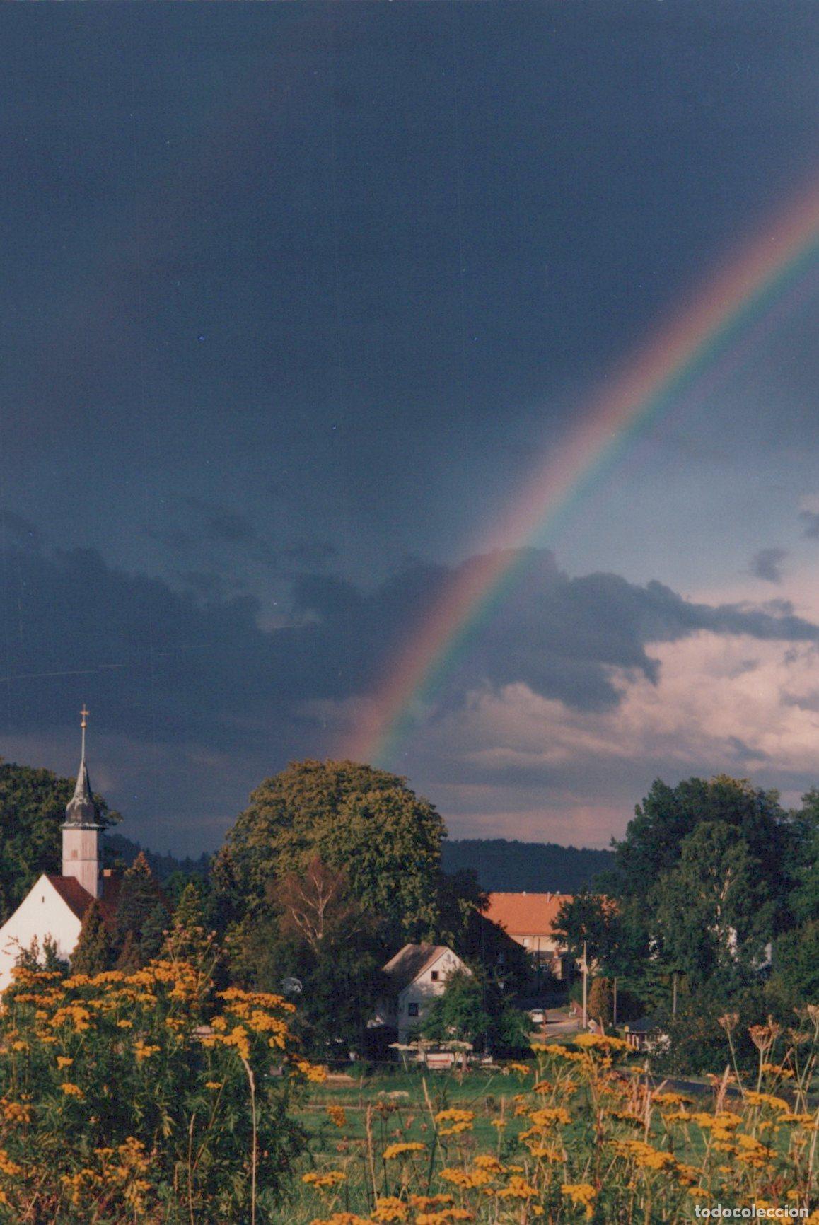 Postales: Germany Altenberg Ruppersdorf Church After A Storm With Rainbow Unposted *YBB892