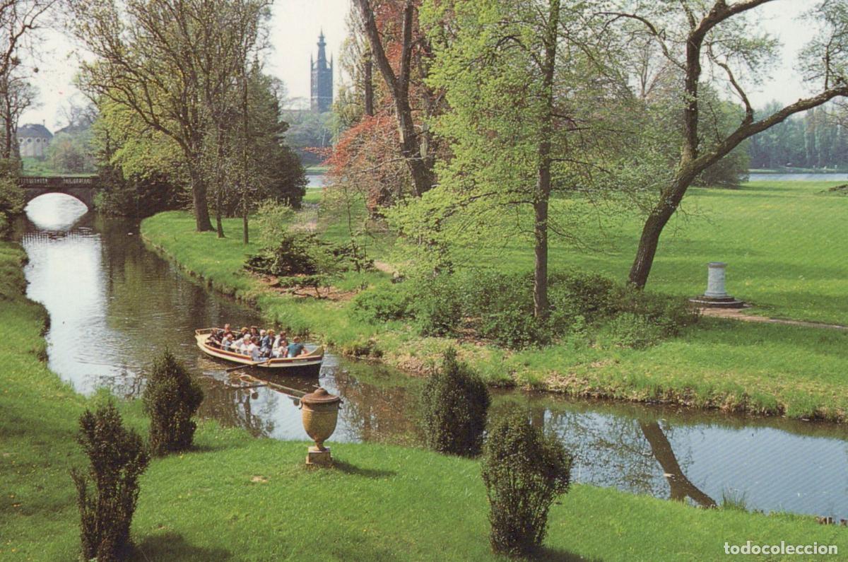 Postcards: Germany Aken W&ouml;rlitzer Park Scenic View With Boat On Canal And Unposted *YBB748