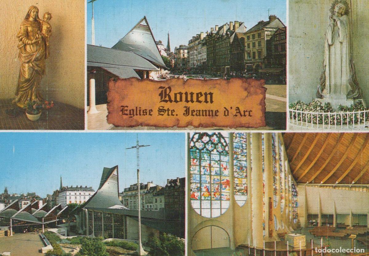 Cartoline: France Rouen Saint Joan Of Arc Church Modern Architecture Stained *YBB951