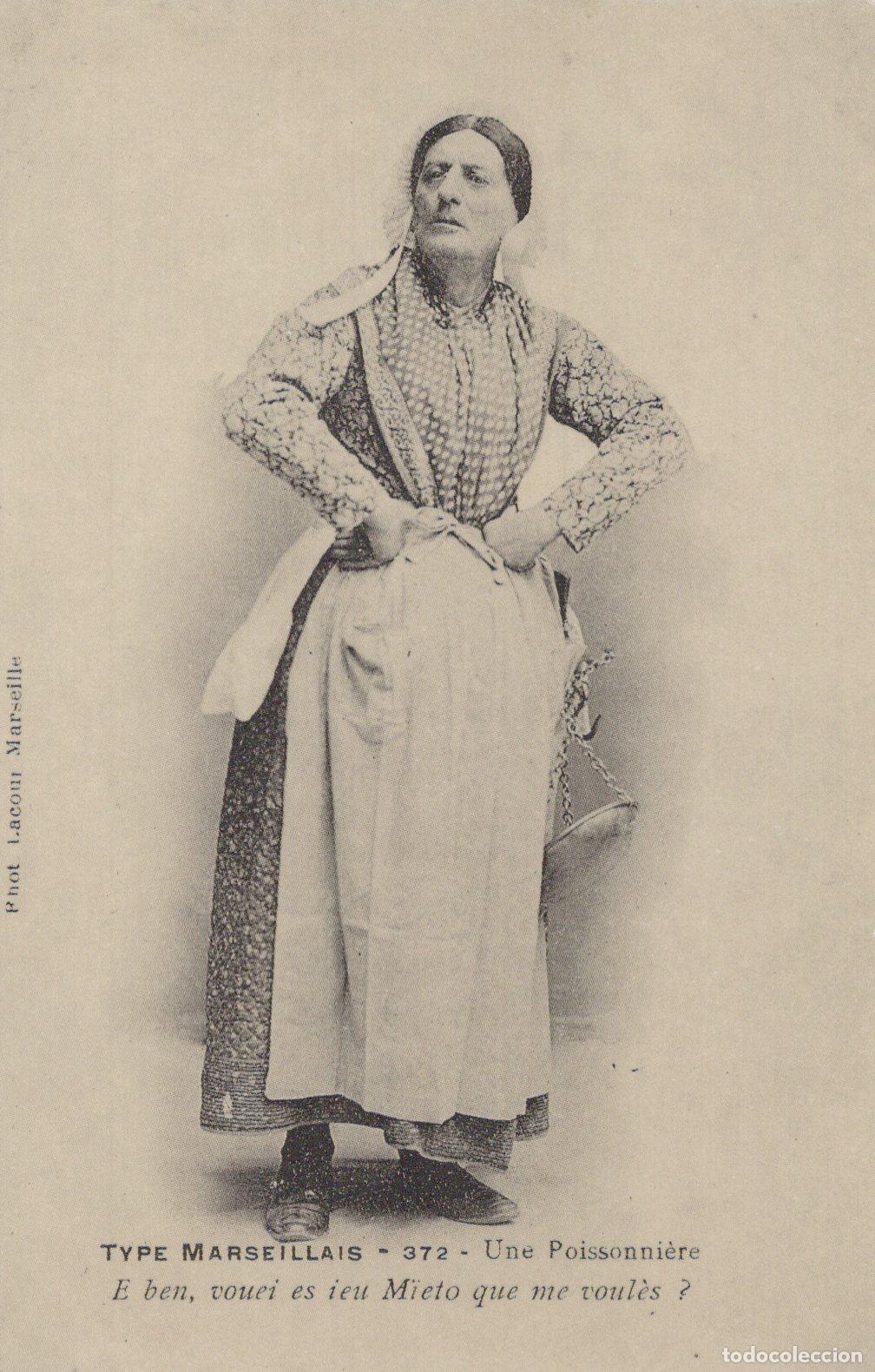 Cartoline: France Marseilles Marseille Fishmonger Woman Unposted Reproduction *YBB987
