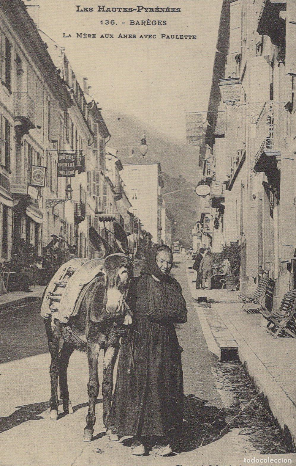 Cartoline: France Gavarnie Bareges Woman With Donkey Paulette Unposted Reproduction *YBB966
