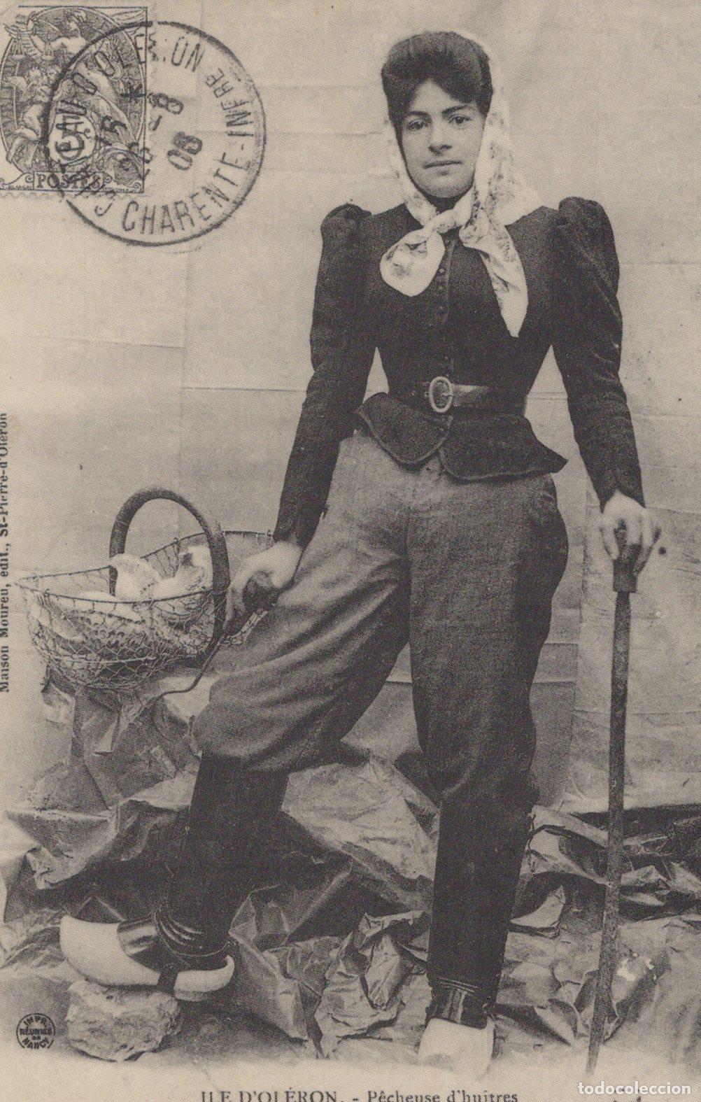 Cartoline: France Ile D Ol&eacute;ron Oyster Fisherwoman In Traditional Reproduction *YBB992