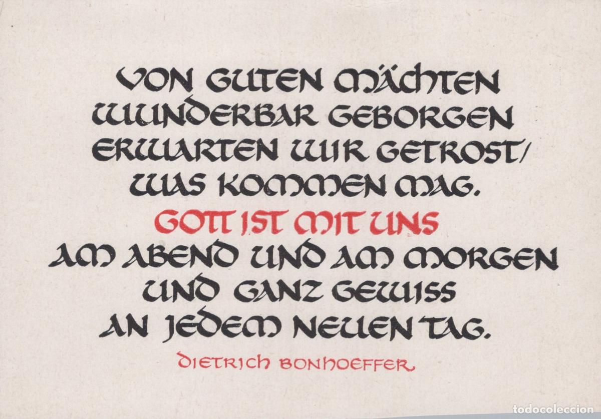 Cartoline: Germany Berlin Wall Dietrich Bonhoeffer Quote God Is With Us Unposted *YBB788