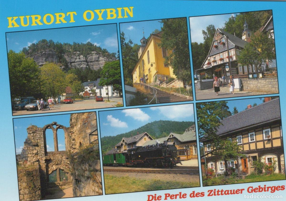 Cartoline: Germany Oybin Zittau Mountains Multiple Views Steam Train Unposted *YBB759