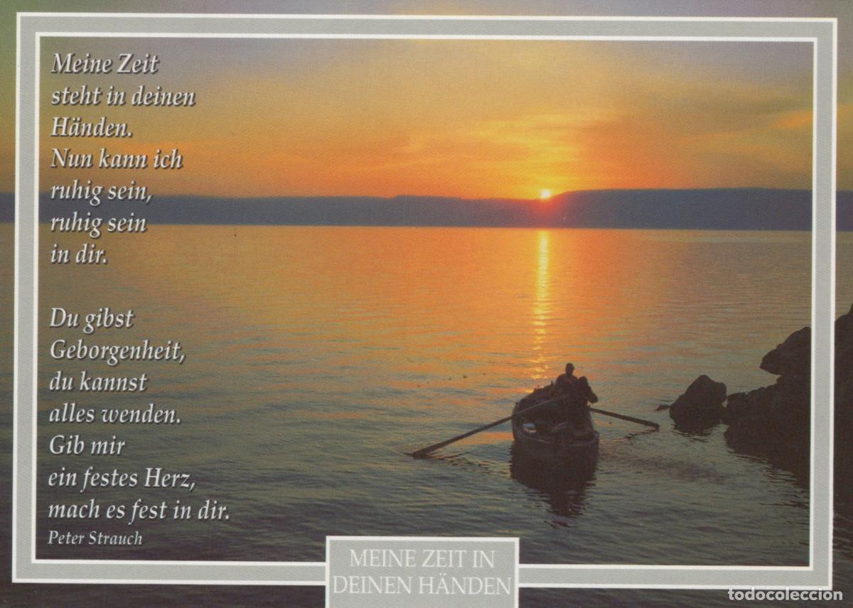 Cartoline: Germany Wesel Sunset Over Water With Person In Rowboat Inspirational *YBB769