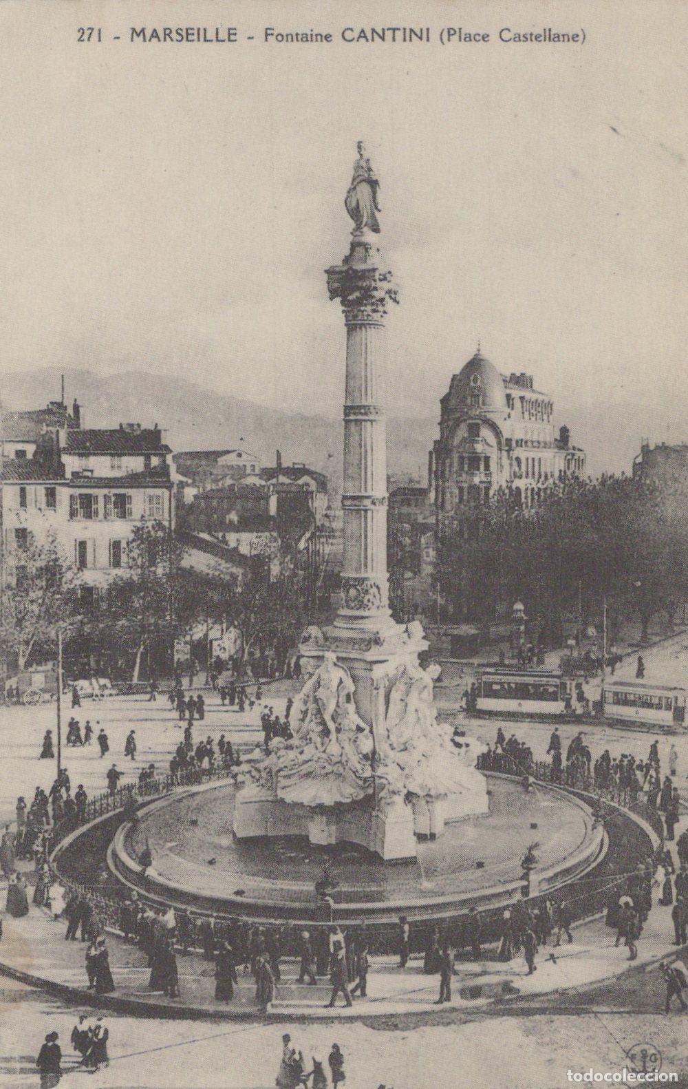 Postkarten: France Marseilles Marseille Fountain Cantini At Unposted Reproduction *YBB996