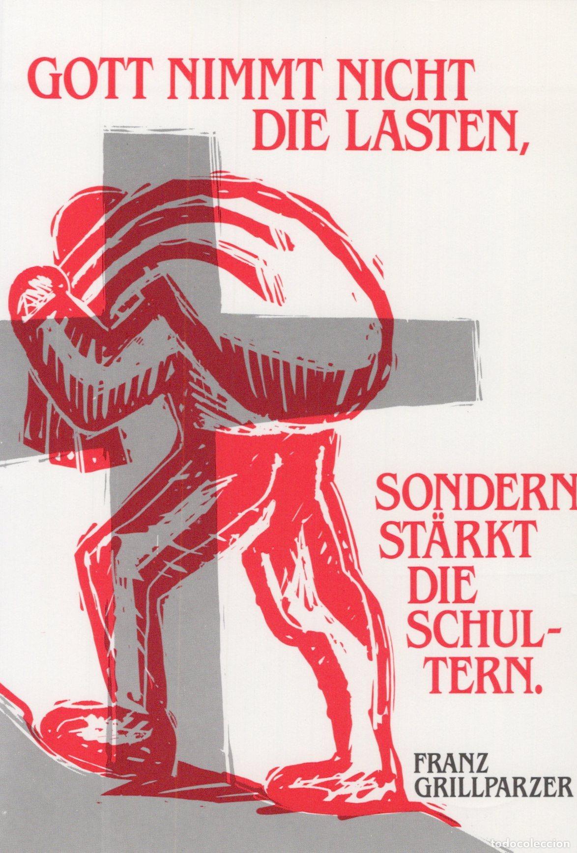 Postkarten: Germany Hannover Religious Art Man Carrying Cross Franz Grillparzer *YBB818