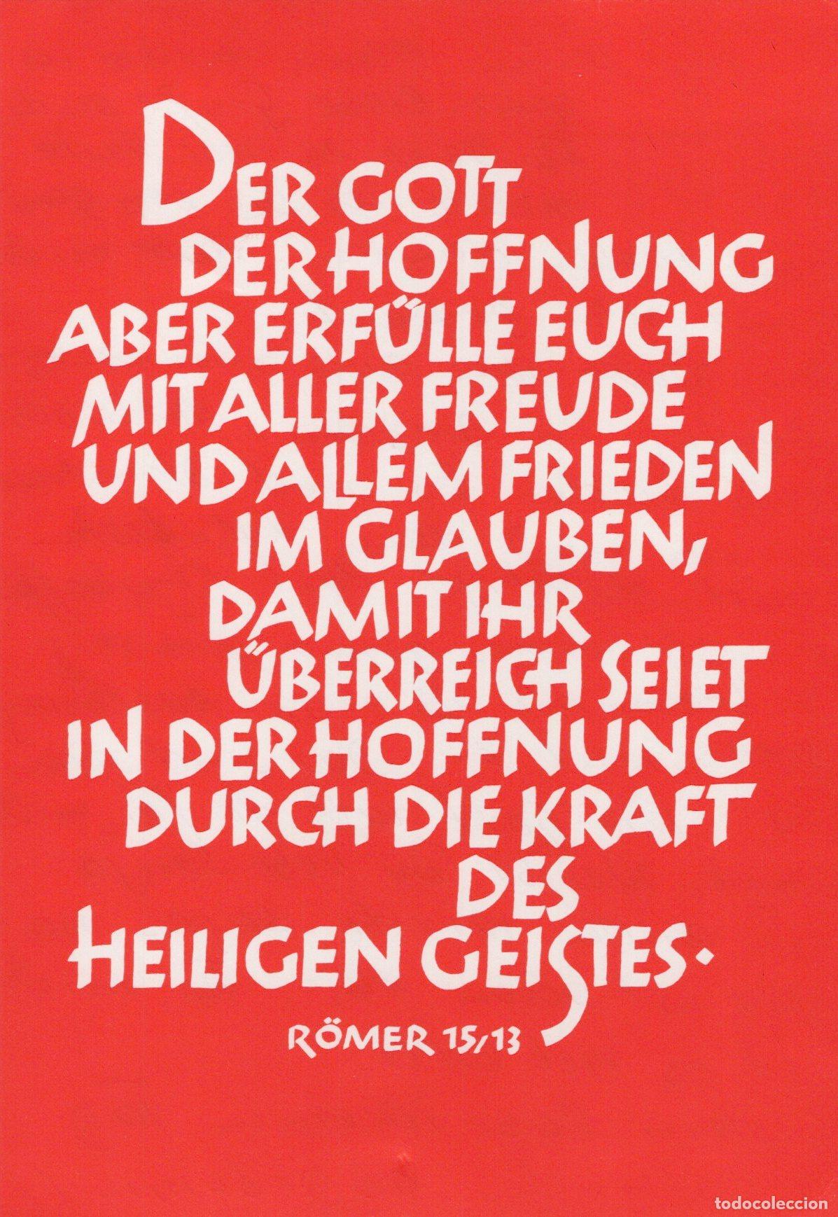 Postkarten: Germany Dresden Religious Text From Romans 15 13 On A Red Background *YBB833
