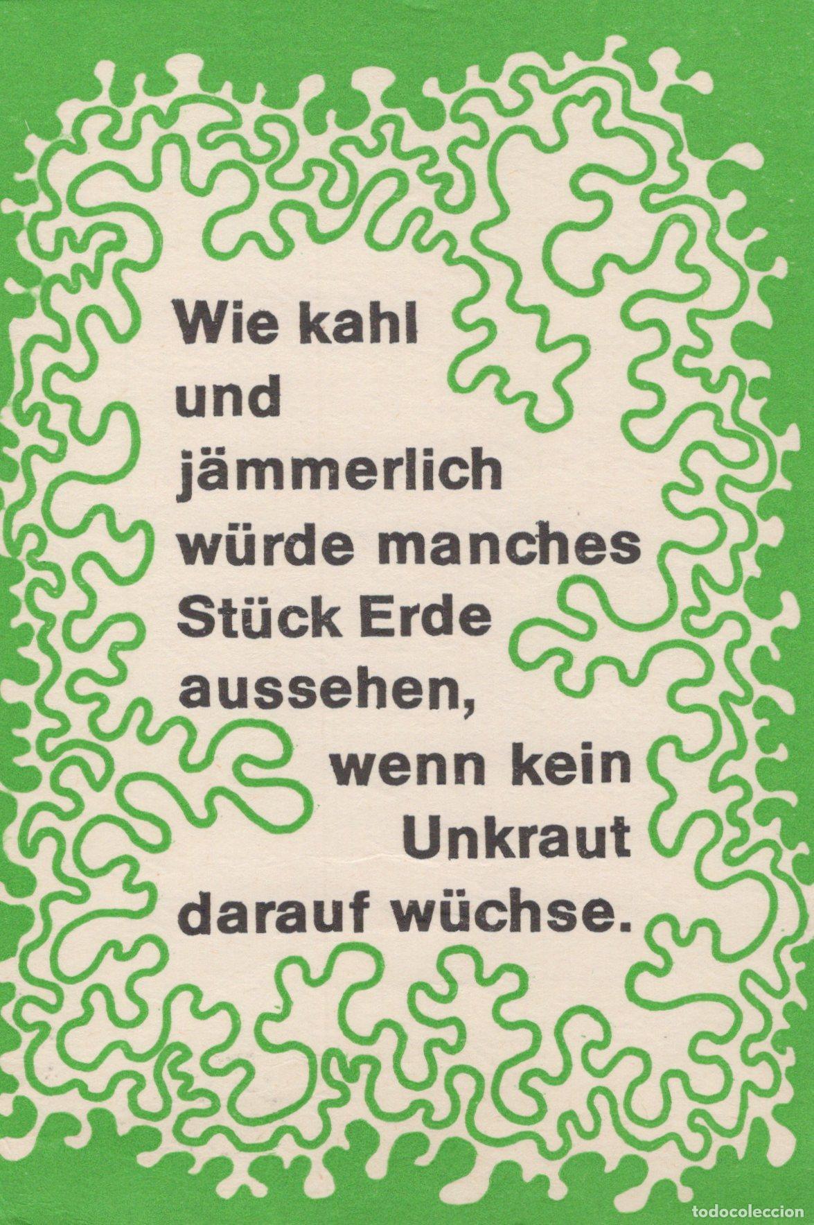 Postkarten: Germany Leipzig German Quote About Weeds And Earth Green Abstract Border *YBB844
