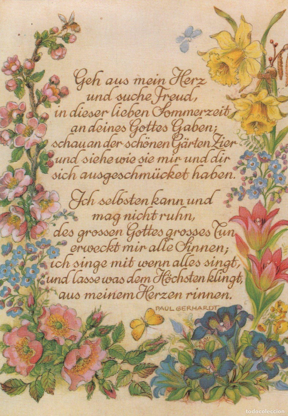 Postkarten: Germany Muenchen Floral Border With German Poem By Paul Gerhardt *YBB854