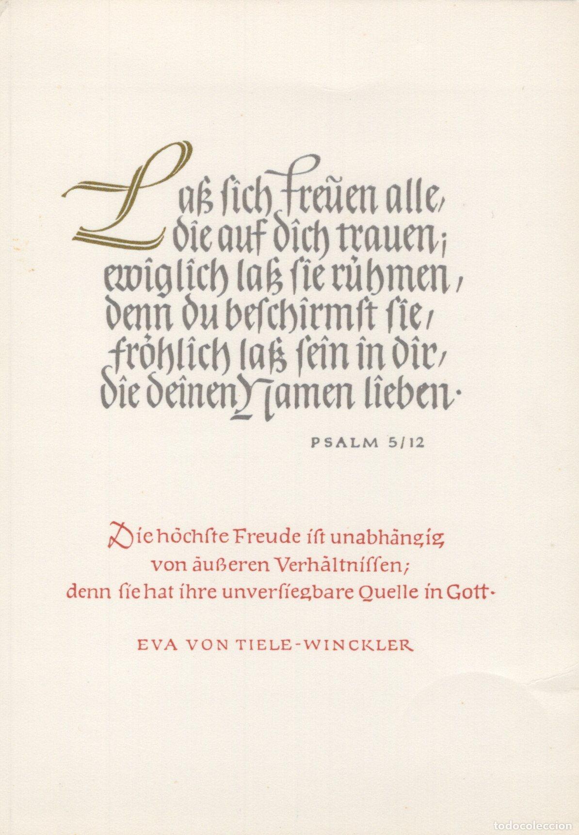 Postkarten: Germany Plauen Religious With Psalm 5 12 And Quote By Eva Von Tiele *YBB859