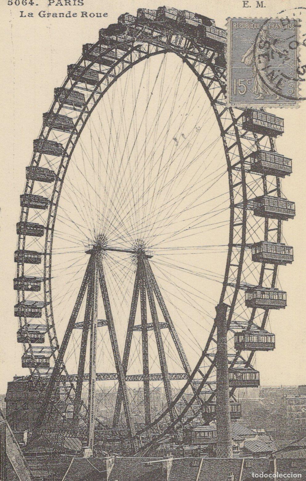 Postales: France Arc De Triomphe Paris The Big Wheel Ferris Wheel Reproduction *YBB998