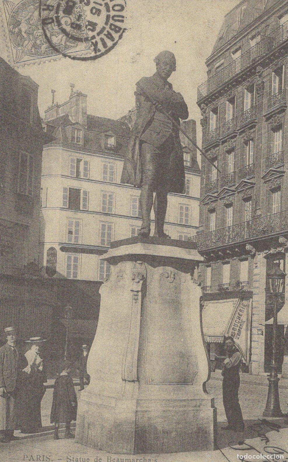 Postales: France Arc De Triomphe Paris Statue Of Beaumarchais Reproduction *YBB974