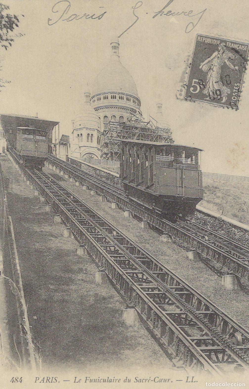 Postales: France Arc De Triomphe Paris Montmartre Funicular Sacred Reproduction *YBB999