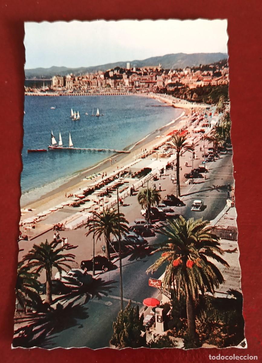 Postales: PASEO DE LA CROISETTE Y BAH&Iacute;A DE CANNES - COSTA AZUL - FRANCIA