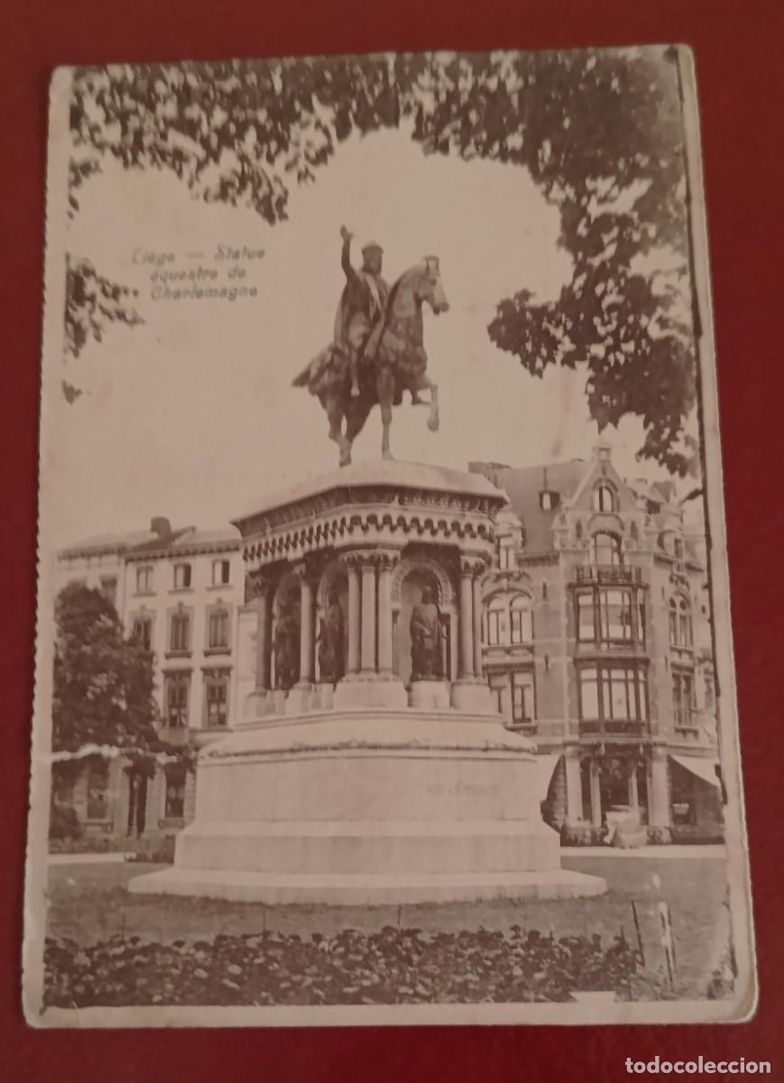Postales: ESTATUA ECUESTRE DE CARLOMAGNO - BOULEVARD D'AVROY - LIEJA - B&Eacute;LGICA