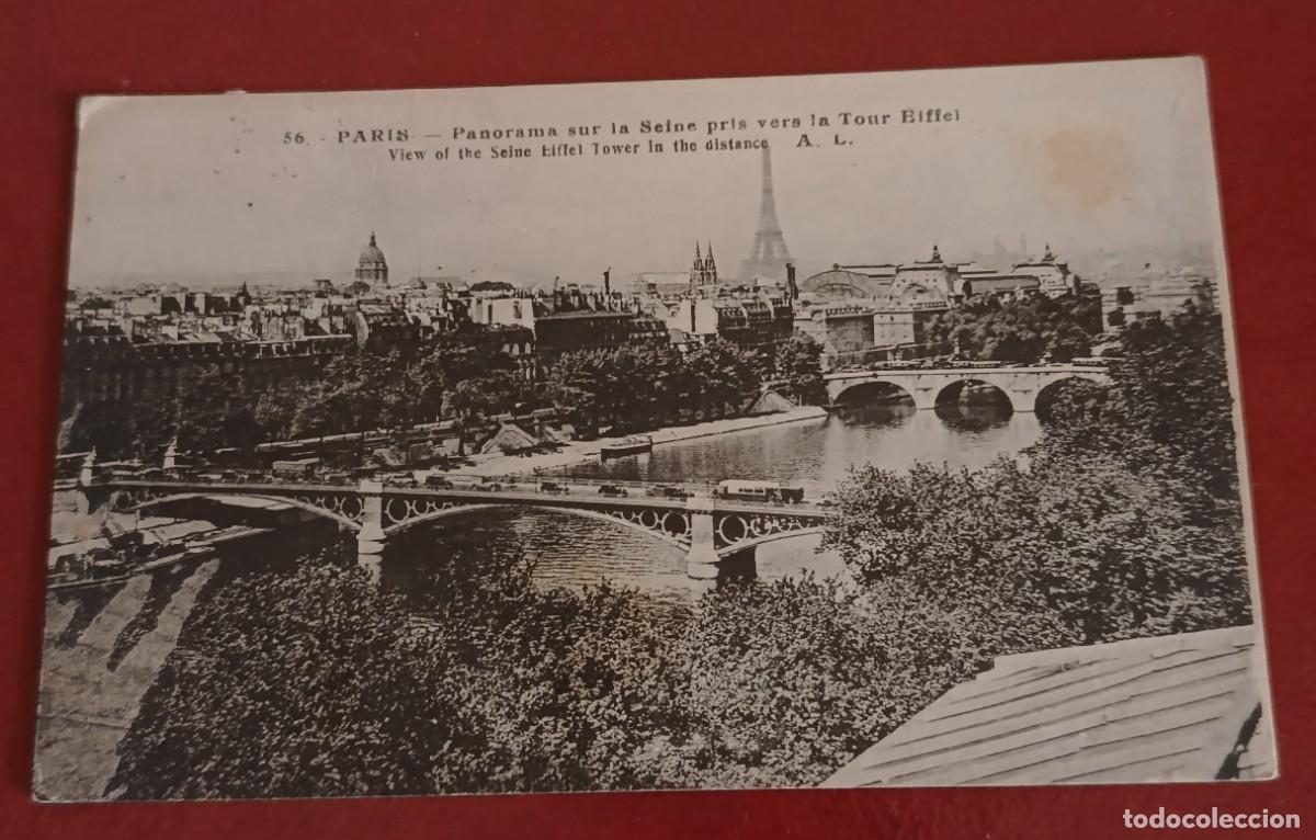 Postales: PANORAMA SUR - LA SEINE PRIS LA TOUR EIFFEL - 56 PARIS - PONT DU CARROUSEL 1930